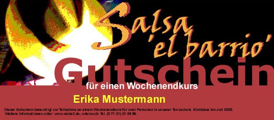 salsa tanz Gutschein